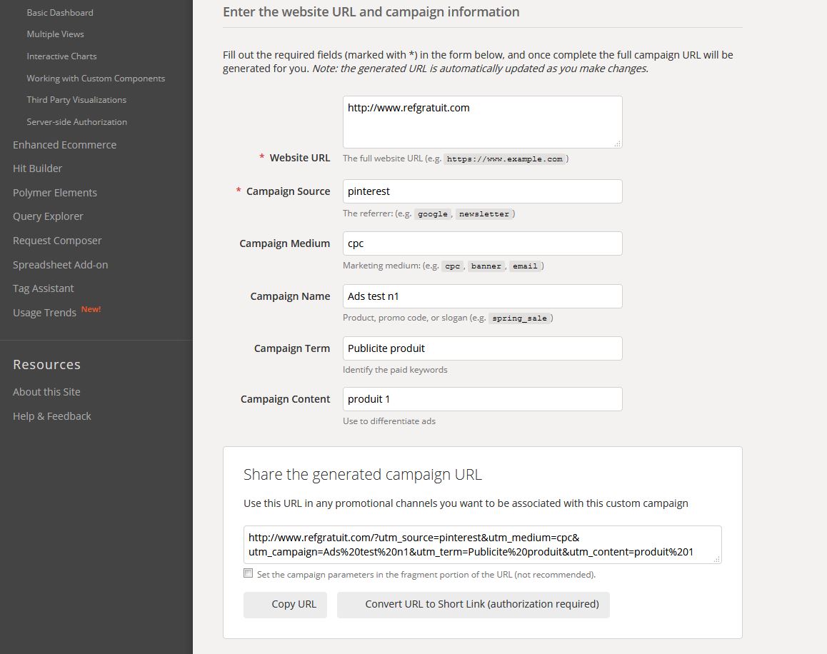 Google Analytics Demos & Tools